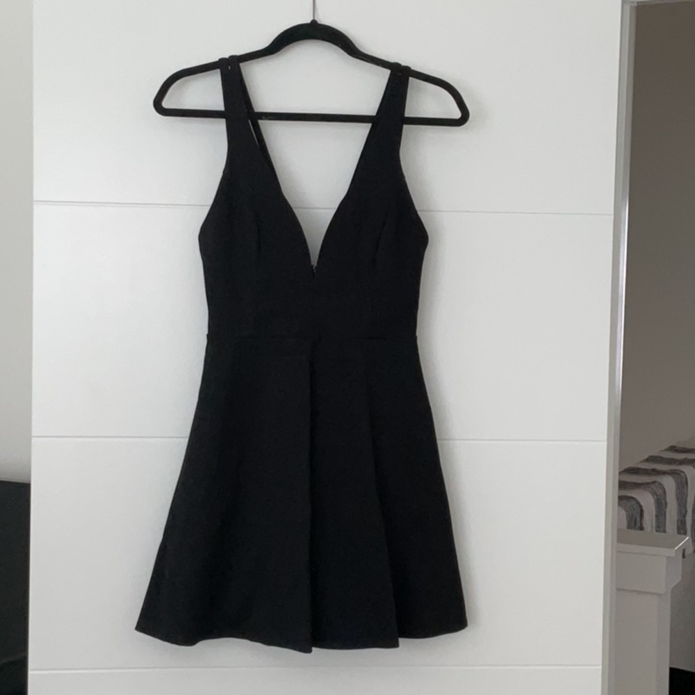 Lulu's Black Fit and Flare Mini Dress